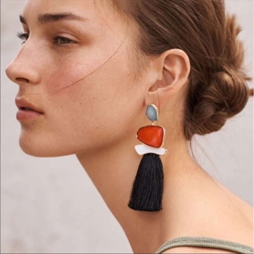 Hot Orange Drop Triable Royalty Jewels Earring